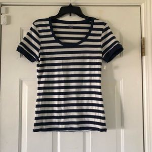 ANA - Md - Navy Blue & White Stripped Shirt